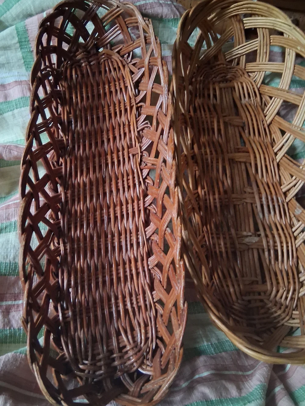 Woven Rattan Bread Baguette Basket - Brown